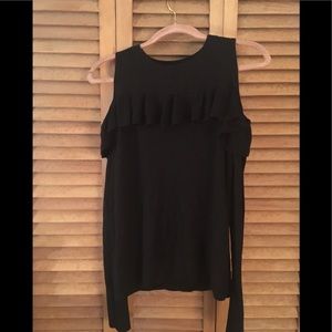 Cold shoulder black sweater
